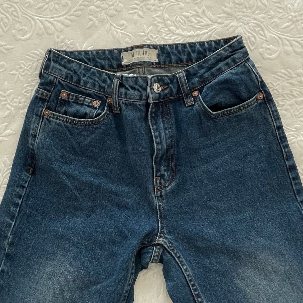Free People We the Free Dark Denim Mom Jean 25 - Picture 12 of 16
